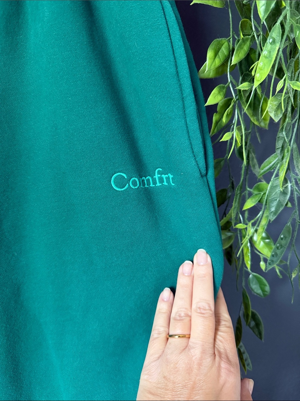 Comfrt Teal Green Jogger Sweatpants Bottoms - Picture 2 of 6